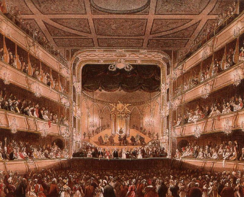 wolfgang amadeus mozart handel playing one of his organ concertos at the covent carden theatre in london. china oil painting image